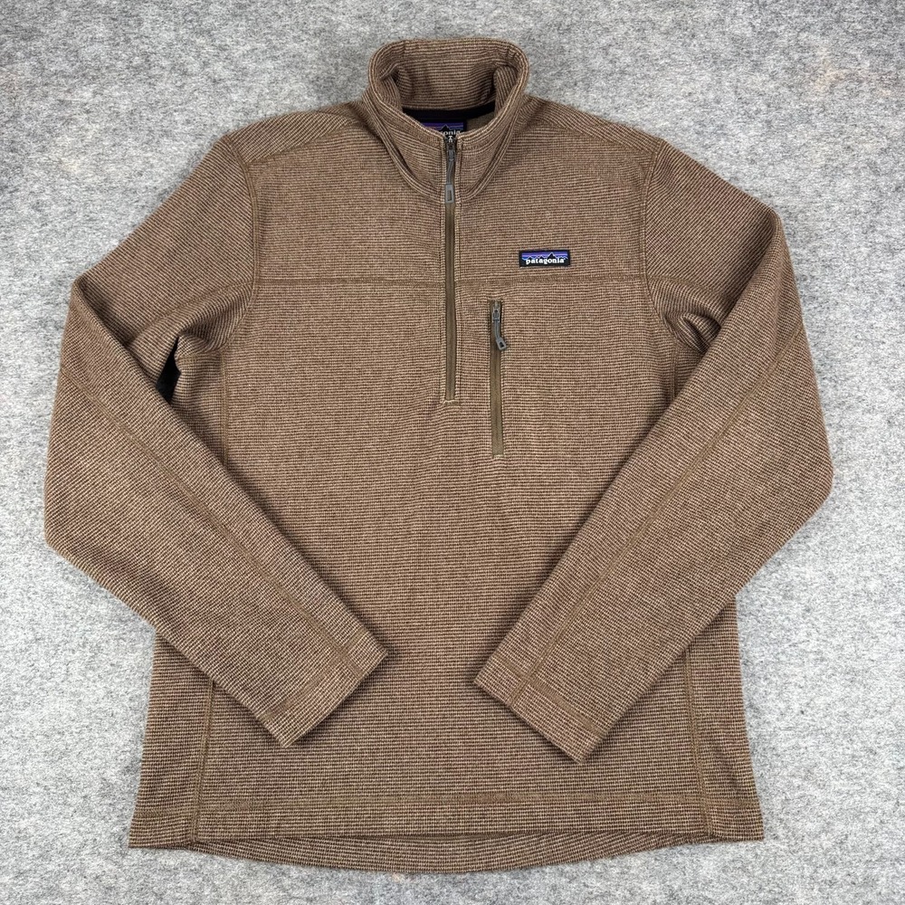 Patagonia‎ Oakes 1/4 Zip Pullover Fleece 27325 Polyester Brown Mens Small S